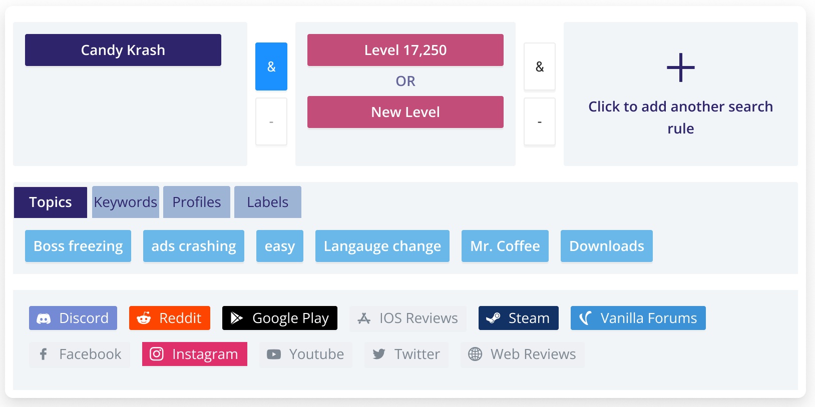 Affogata platform - example