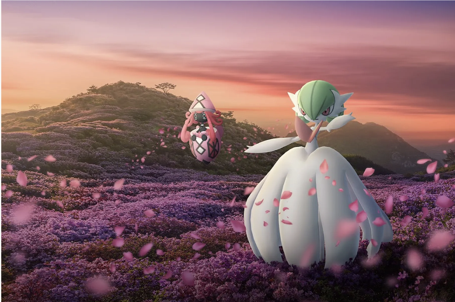 Two Pokemons face each other on Pokemon Go Valentine's special