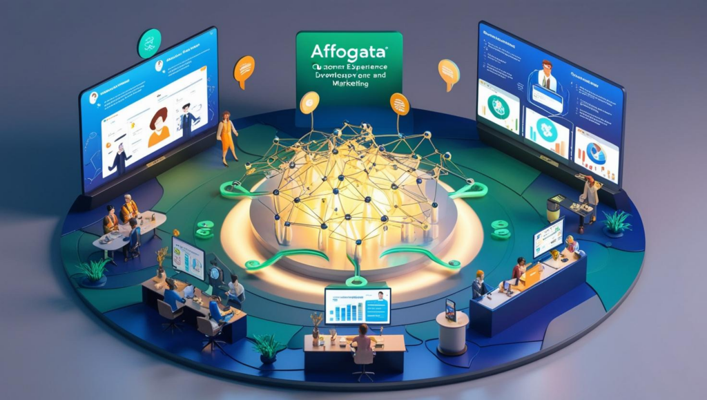 3D visualization of the Affogata platform, showcasing how it can help businesses uncover hidden insights from unstructured customer data